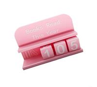 Reading Counter Device for Books Read This Year with Non-Slip Base and Clear Numerical Markings to Support Focus During Daily Reading (Pink)