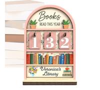 Reading Counter of the Year,Wooden Stand For Challenge And Reading Decoration | Read Book Tracker | Display Reading Goals 999 Students Teachers Writers Reader