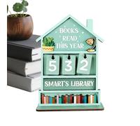 Reading Counter, Wooden Annual Progress Panel 18x13cm | Custom Wooden Annual Book Display Board, 150g Manual Lens Ornament For Bi Teacher