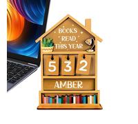 Reading Counter, Wooden Annual Progress Panel 18x13cm | Custom Wooden Annual Book Display Board, 150g Manual Lens Ornament For Bi Teacher