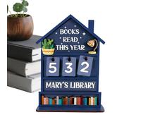 Reading Counter, Wooden Annual Progress Panel 18x13cm | Custom Wooden Annual Book Display Board, 150g Manual Lens Ornament For Bi Teacher