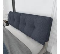 Reading Cushion Upholstered Headboard Slipcover/Bed Head Cover Double Single King Size Bedside Pillow Breathable Cotton Linen Padded Backrest Protector Decoration Covers(Style A-150x60x13cm,Grey2)
