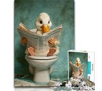 Reading Duck 1000 Piece Jigsaw Puzzles for Adults Gifts,Family Game Stress Reliever Difficult Challenge Secret Santa Gifts 50x75cm