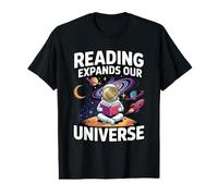 Reading Expands Our Universe Astronaut 2027 Summer Library Value Graphic T-Shirt