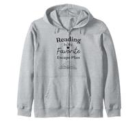 Reading Favorite Escape Plan Book Lover Floral Bookworm Zip Hoodie