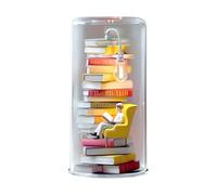 Reading Figurine Bookshelf Decor, Book Lover Reading Nook Lighting Statue Home Shelf Sculpture Decoration for Living Room and Bedside