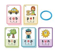 Reading Flash Cards, Letter Flash Cards - Phonics Games Early Education Learning Puzzle for Ages 3+ Girls Boys Kindergarten Homeschool Classroom Indoor Outdoor Family Home