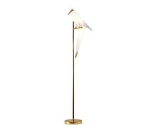 Reading Floor Lamp Modern Paper Crane Bird Floor Metal Standing Lamp Origami Swing Bird Lampshade for Living Room Girls Room Bedroom Dresser Office Industrial Tall Pole Lamp