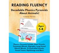READING FLUENCY: Decodable Phonics Pyramids About Animals! For Kindergarten and First Grade: Phonics Elements Include: Short Vowels, Consonant Blends, ... Diphthongs, and More (Fluency Pyramids)
