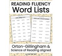 Reading Fluency Word Lists for Orton-Gillingham and Science of Reading Lessons: Real and Nonsense Word Lists
