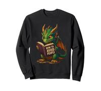 Reading Funny book dragon How to avoid people Sweatshirt