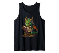 Reading Funny Book Dragon How to Avoid People Tank Top
