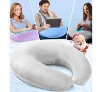 Reading Gaming Pillow for Bed Adult Kids: Lap Desk Pillow for Sitting in Bed/Sofa/Floor - Compact Arm Support Pillow for Reading/Gaming/Working/Crocheting Improve Sitting Posture&Reduce Fatigue