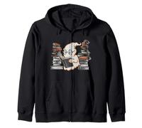 Reading Ghost - Spooky Library Halloween Tee Zip Hoodie