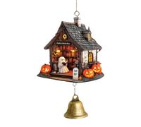 Reading Ghost Wind Chime, 2D Acrylic Ghost Ornament With Metal Bell, Halloween Ghosts Decorations, Book Lovers Gift