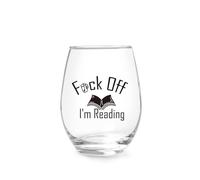 Reading Gift for Book Lovers, I'm Reading Stemless Wine Glass 15oz, Funny Inspirational Christmas Birthday Graduation Wine Glass Gifts for Book Lover Readers Bookworm Writers Friend Teacher Kids
