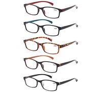 Reading Glasses 5 Pack Fashion Spring Hinge Readers Men & Women Comfortable Glasses for Reading (3.00, 5 Pack Mix Color)