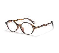 Reading Glasses for Women Blue Light Blocking Lightweight TR90 Vintage Oval Style Computer Readers for Small Faces,Tortoise 1,+1.50