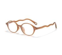Reading Glasses for Women Blue Light Blocking Lightweight TR90 Vintage Oval Style Computer Readers for Small Faces,Brown,+1.75