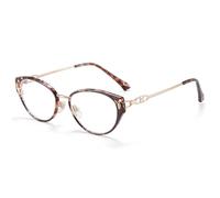Reading Glasses for Women Blue Light Blocking with Spring Hinge Computer Readers for Ladies Retro Oval Eyeglasses,Tortoise,+1.50