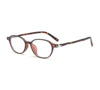 Reading Glasses TR90 Flexible Temples Oval Ultralight Anti Blue Light Computer Readers for Small Face Women Men,Tortoise,+1.50