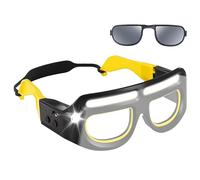 Reading Glasses with Lights - 6.69 Inch Rechargeable Safety Sensor Glasses | 230° Wide Angle Beam ABS Waterproof 5 Modes Hands Free Light Bar | Camping Night Work Fishing Cycling Hiking