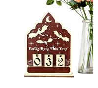 Reading Goal Counter, Books Display Sign, Yearly Book Tracker with Goal Indicator, Sturdy Desk Decor, Book Counter with Modern Design, Library Accessory for Teachers Women