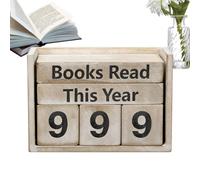 Reading Goal Display Sign - Novel Monitor, Achievement Marker for Desk Ornament, Narrative Log with Smooth Finished Wood, Study Supply, Hobbyist Tablet for Student Writer