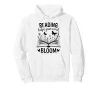 Reading Helps Your Mind Bloom Bookworm Literary Design Pullover Hoodie