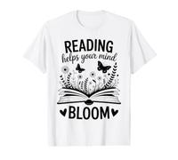 Reading Helps Your Mind Bloom Bookworm Literary Design Value Graphic T-Shirt