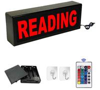 READING Illuminated Sign, LED Neon Lights Signs with Remote Control, Battery Box, Hook, Battery or USB Powered, Many Lighting Modes, For libraries, cafes, personal spaces