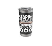 Reading in Class Thinking About My Dog Student Stainless Steel Insulated Tumbler