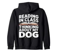 Reading In Class Thinking About My Dog Student Zip Hoodie