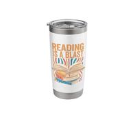 Reading is A Blast Summer Reading Teacher Book Lover Reader Stainless Steel Insulated Tumbler