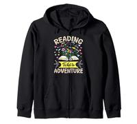 Reading is a ticket to adventure floral reading books gifts Zip Hoodie