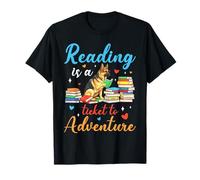 Reading is a ticket to adventure German shepherd books T-Shirt
