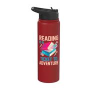 Reading is A Ticket to Adventure Stainless Steel Insulated Water Bottle