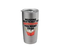Reading is A Ticket to Wherever You Want to GO Reader Meme Stainless Steel Insulated Tumbler