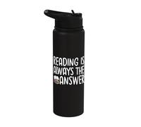Reading is Always The Answer Bookworm Stainless Steel Insulated Water Bottle