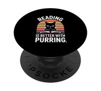 Reading Is Better With Purring Cat PopSockets Adhesive PopGrip