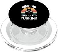 Reading Is Better With Purring Cat PopSockets PopGrip for MagSafe