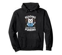 Reading Is Better With Purring Cat Pullover Hoodie