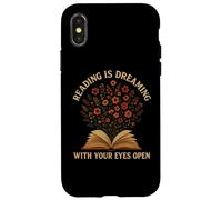 Reading Is Dreaming Book Flowers Vintage Retro Librarian Fun Case for iPhone X/XS