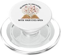 Reading Is Dreaming Book Flowers Vintage Retro Librarian Fun PopSockets PopGrip for MagSafe