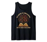 Reading Is Dreaming Book Flowers Vintage Retro Librarian Fun Tank Top