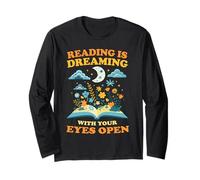 Reading is Dreaming with Eyes Open Book Reader Book Nerd Long Sleeve T-Shirt