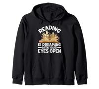 Reading is dreaming with your eyes open - book lovers design Zip Hoodie
