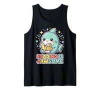 Reading is Jawsome Funny Shark Book Lover Teacher Tank Top