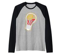 Reading is Lit English Teacher Pun Light Bulb Book Lover Raglan Baseball Tee