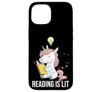 Reading Is Lit Unicorn Library English Teacher Book Lover Case for iPhone 15